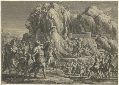 アレキサンダー大王がペトラの街を占領 作： Cornelis Bloemaert (II)