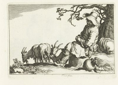 ヤギ飼い Cornelis と Frederik Bloemaert によるさまざまなシリーズからの 16 枚の版画 (シリーズ タイトル) 作： Cornelis Bloemaert (II)