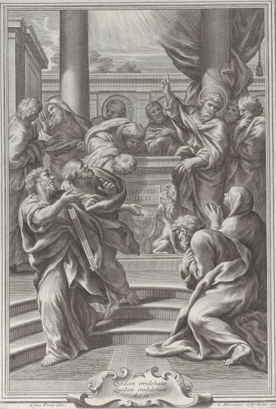 1679年、アテネで説教する聖パウロ。 作： Cornelis Bloemaert