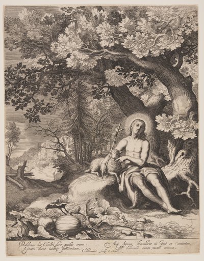 風景の中の洗礼者聖ヨハネ 作： Cornelis Bloemaert