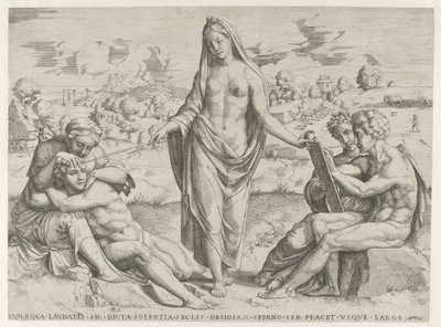 創意工夫は勤勉に報い、怠惰を罰する 作： Cornelis Bos (attributed to)