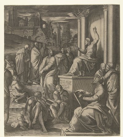 キリストは人々に説教する 作： Cornelis Bos (possibly)