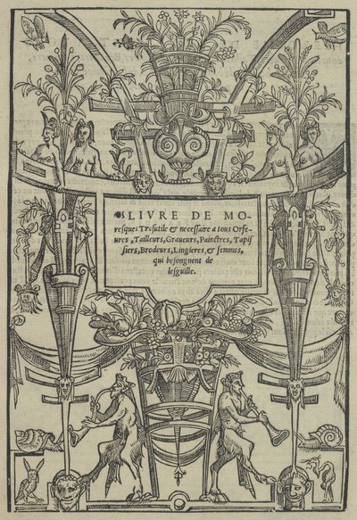 Livre de Moresques、タイトルページ直筆、1546。 作： Cornelis Bos