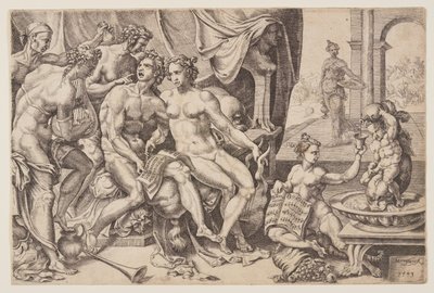 遊女に遺産を浪費する放蕩息子 作： Cornelis Bos