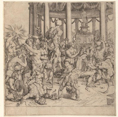 バッカスの勝利、右プレート 作： Cornelis Bos