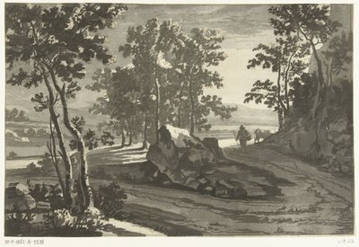 ドライバーのいる樹木が茂った風景 作： Cornelis Brouwer