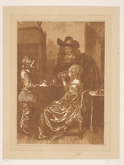 ページを持った紳士淑女 作： Cornelis Brouwer