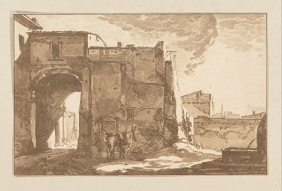 旅行者とラバのゲート 作： Cornelis Brouwer