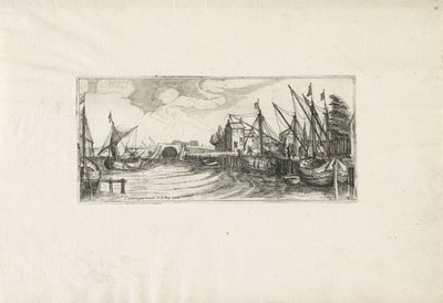 閘門のある港の眺め 風景（シリーズタイトル） 作： Cornelis Claesz van Wieringen (possibly)