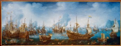 1607年4月25日、ジブラルタル近郊での海戦 作： Cornelis Claesz  van Wieringen