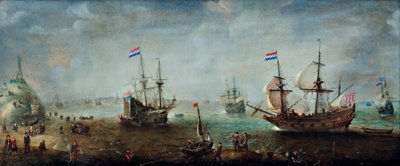 マリン（木・油彩） 作： Cornelis Claesz  van Wieringen