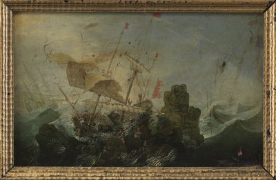 岩に対する難破船 作： Cornelis Claesz  van Wieringen