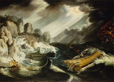 難破船「アムステルダム号」 1630年頃 油彩・カンヴァス 作： Cornelis Claesz  van Wieringen