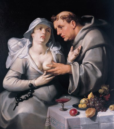 僧侶と尼僧、1591 年 作： Cornelis Cornelisz. Haarlem van