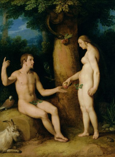 アダムとイブ、1622 作： Cornelis Cornelisz van Haarlem