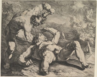 カイン・キリング・アベル、カリフォルニア州。 1591年 作： Cornelis Cornelisz van Haarlem