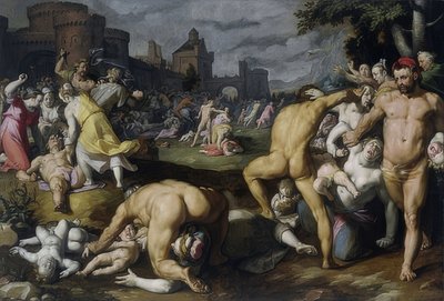 ベツレヘミットの児童殺人。 1590 作： Cornelis Cornelisz. van Haarlem