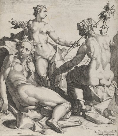三つの運命、約。 1589年 作： Cornelis Cornelisz van Haarlem