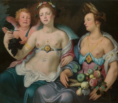 ヴィーナス、キューピッド、セレス、1604年。 作： Cornelis Cornelisz van Haarlem