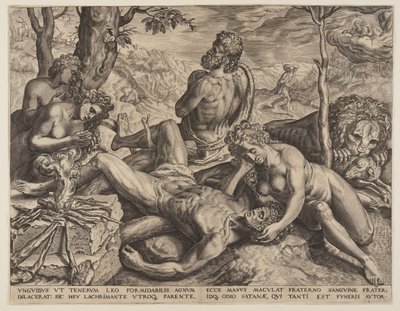 アベルの死を嘆くアダムとイヴ 作： Cornelis Cort