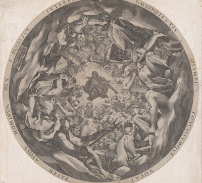 オリンポス山の神々のコンコース、1565年。 作： Cornelis Cort