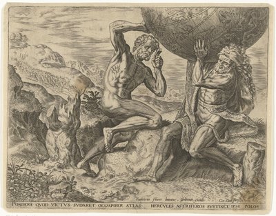 アトラスのために地球を運ぶヘラクレス ヘラクレスの労働 (シリーズ タイトル) 作： Cornelis Cort