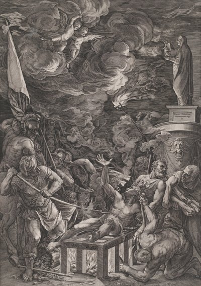 聖ローレンスの殉教、1571 年。 作： Cornelis Cort