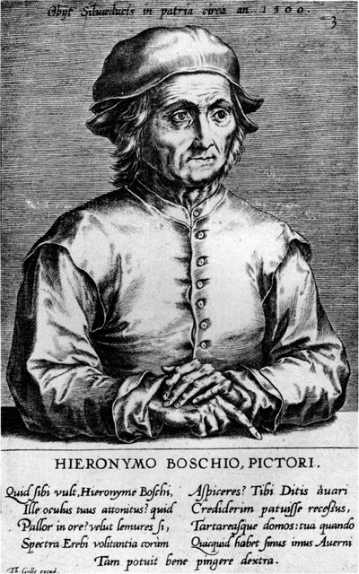 ヒエロニムス・ボスの肖像、1570年代。 作： Cornelis Cort