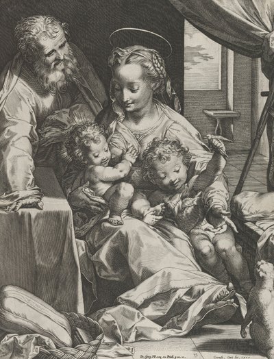 聖家族、1577年。 作： Cornelis Cort
