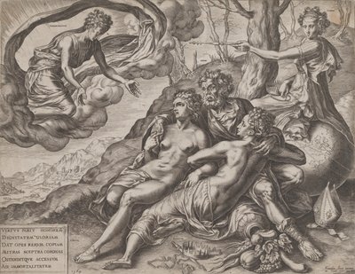 美徳の不滅の報酬、1564年。 作： Cornelis Cort