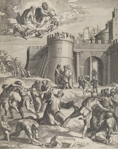 聖ステパノの殉教、1576 年。 作： Cornelis Cort