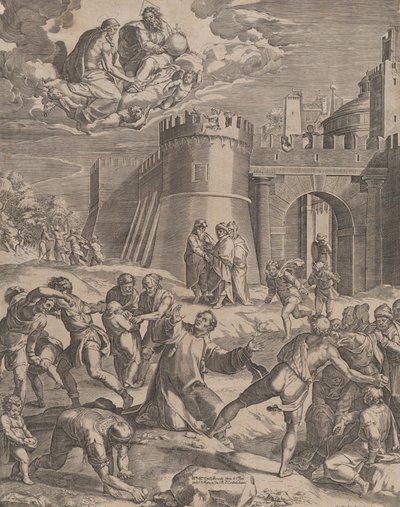 聖ステパノの殉教、1576 年。 作： Cornelis Cort