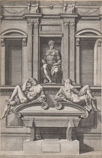 メディチ家の墓より ジュリアーノ・デ・メディチの墓、1570年。 作： Cornelis Cort
