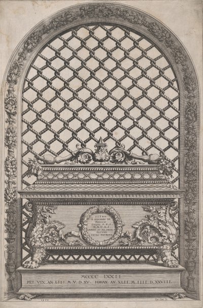 メディチ家の墓よりピエトロとジョヴァンニ・デ・メディチの墓、1570年。 作： Cornelis Cort