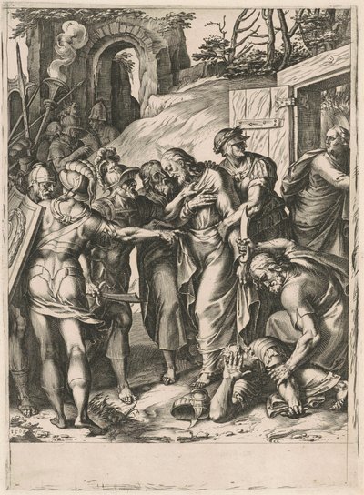 キリストの裏切り 作： Cornelis Cort, after Girolamo Muziano