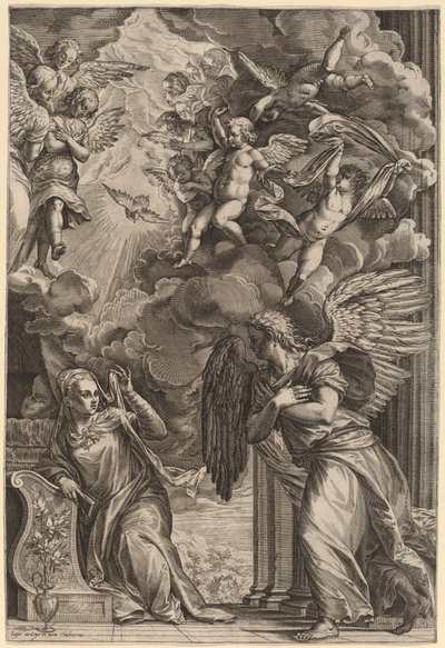 受胎告知 作： Cornelis Cort after Titian