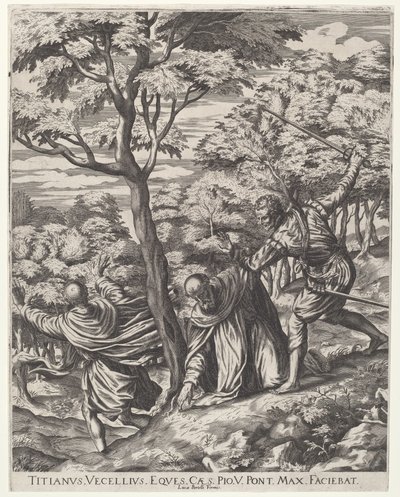 聖ペテロ殉教者の暗殺 作： Cornelis Cort, after Titian