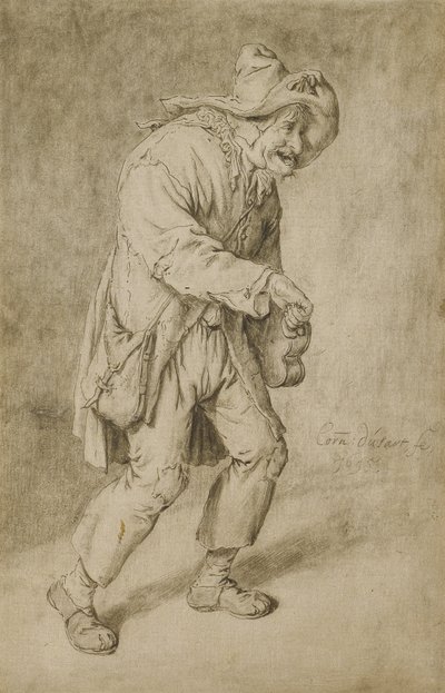 ハーディガーディプレーヤー、1695 作： Cornelis Dusart