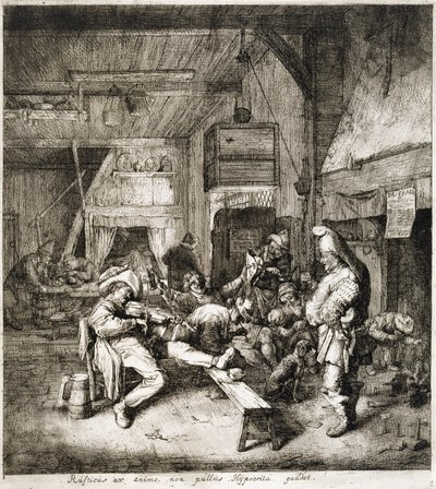 宿屋に座るバイオリン奏者 作： Cornelis Dusart