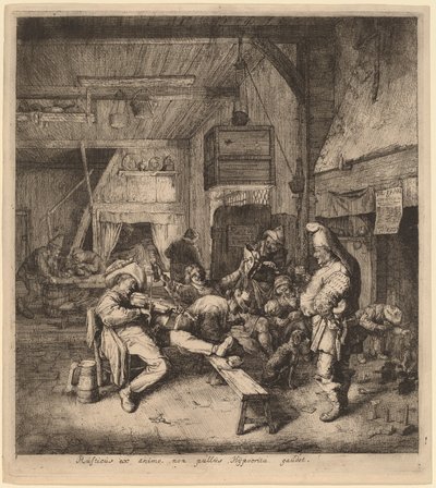 酒場に座るヴァイオリン奏者 作： Cornelis Dusart
