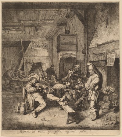 酒場に座るヴァイオリン奏者 作： Cornelis Dusart