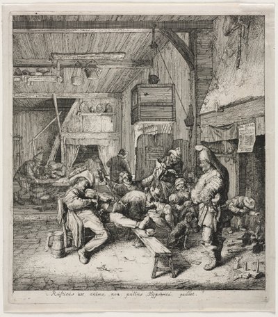 宿屋に座るヴァイオリン奏者 作： Cornelis Dusart