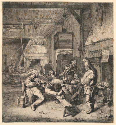 宿屋に座るバイオリニスト 作： Cornelis Dusart