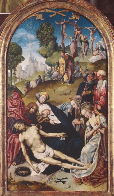 A Lamentação de Cristo, c.1515-20 (óleo sobre painel) 作： Cornelis Engebrechtsz