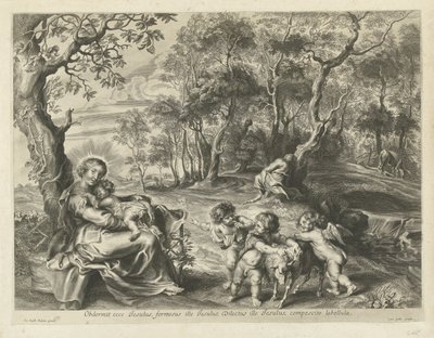 エジプトへの逃亡中の休息 作： Cornelis Galle (I) (possibly)