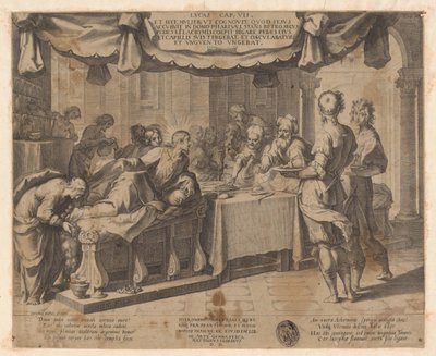 パリサイ人シモンとキリストのゲスト 作： Cornelis Galle (I)