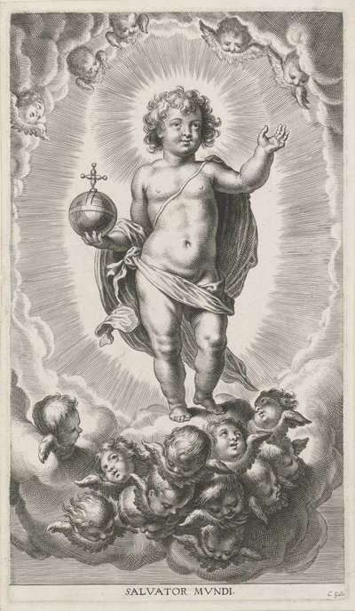 オーブを持つキリストの子 作： Cornelis Galle (I)