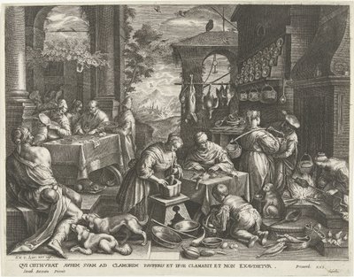 金持ちと貧しいラザロのたとえ 作： Cornelis Galle (I)