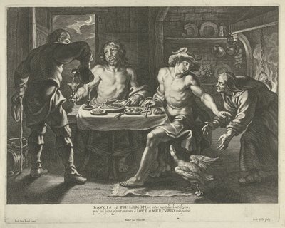 フィレモンとバウシスの家の木星と水星 作： Cornelis Galle (I)
