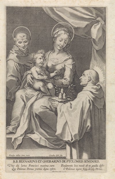 聖母マリアとシエナの聖ベルナルドゥスと聖ゲラルドゥス 作： Cornelis Galle (I)